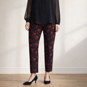 Talbots Red Floral Ankle Pants